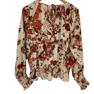 H&M Floral Blouse - Red and Brown
